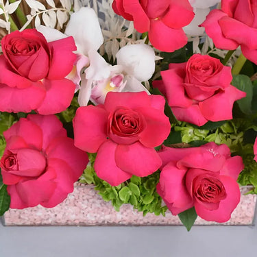 Floral Arrangement in Acrylic Box